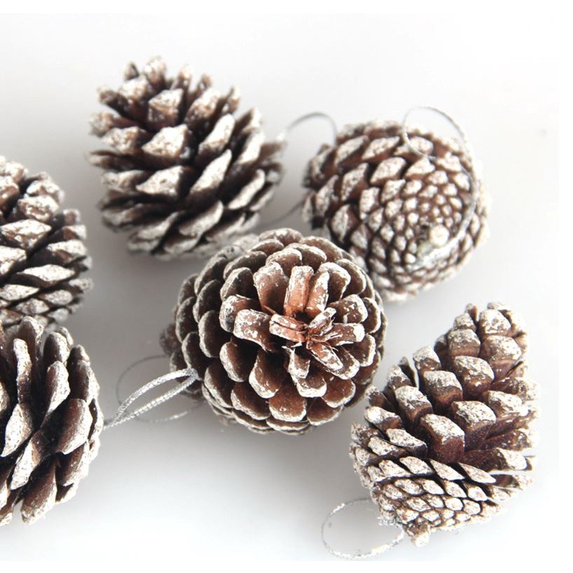 6pcs Artificial Plants Fake Pine Cone Decorative Flowers Wreaths for Home Wedding Decoration Christmas Tree Decor(2028L) - Image 2