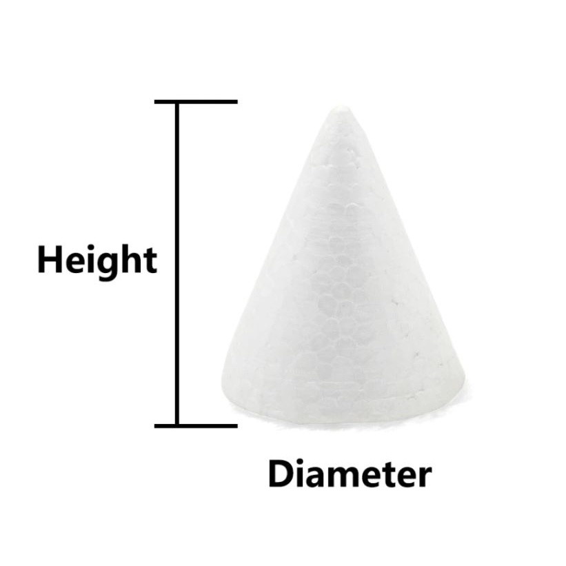 XMAS Polystyrene Styrofoam Foam Tip Cone Flat Cone For Craft DIY Accessory Handmade Party Celebration Festival(1378L) - Image 4