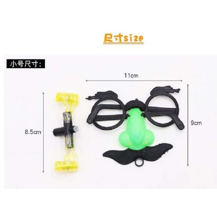 Party Favors Funny Clown Nose Mustache Glasses Whistle Costume Ball Round Frame False Nose blow out 胡子大眼镜大鼻子吹龙(2033L) - Image 10