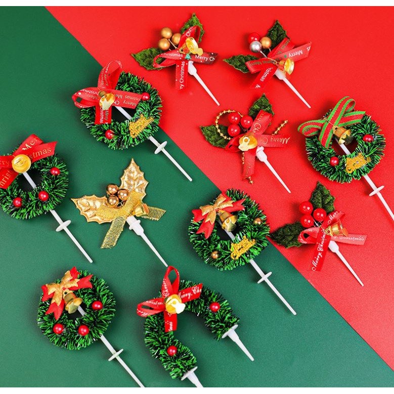 Merry Christmas Cake Topper Birthday Party Cake Insert Xmas Cakes Dessert Decor New Year Gift Christmas Tree(2037L)
