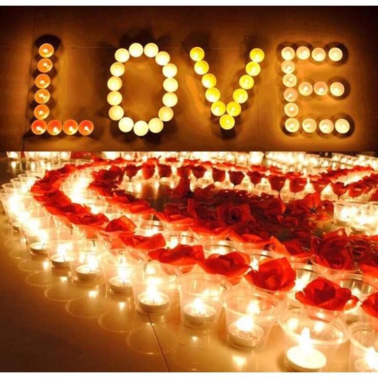 50pcs/set Romantic Smokeless candles circle heart-shaped Tealight decorative Candle(603L)
