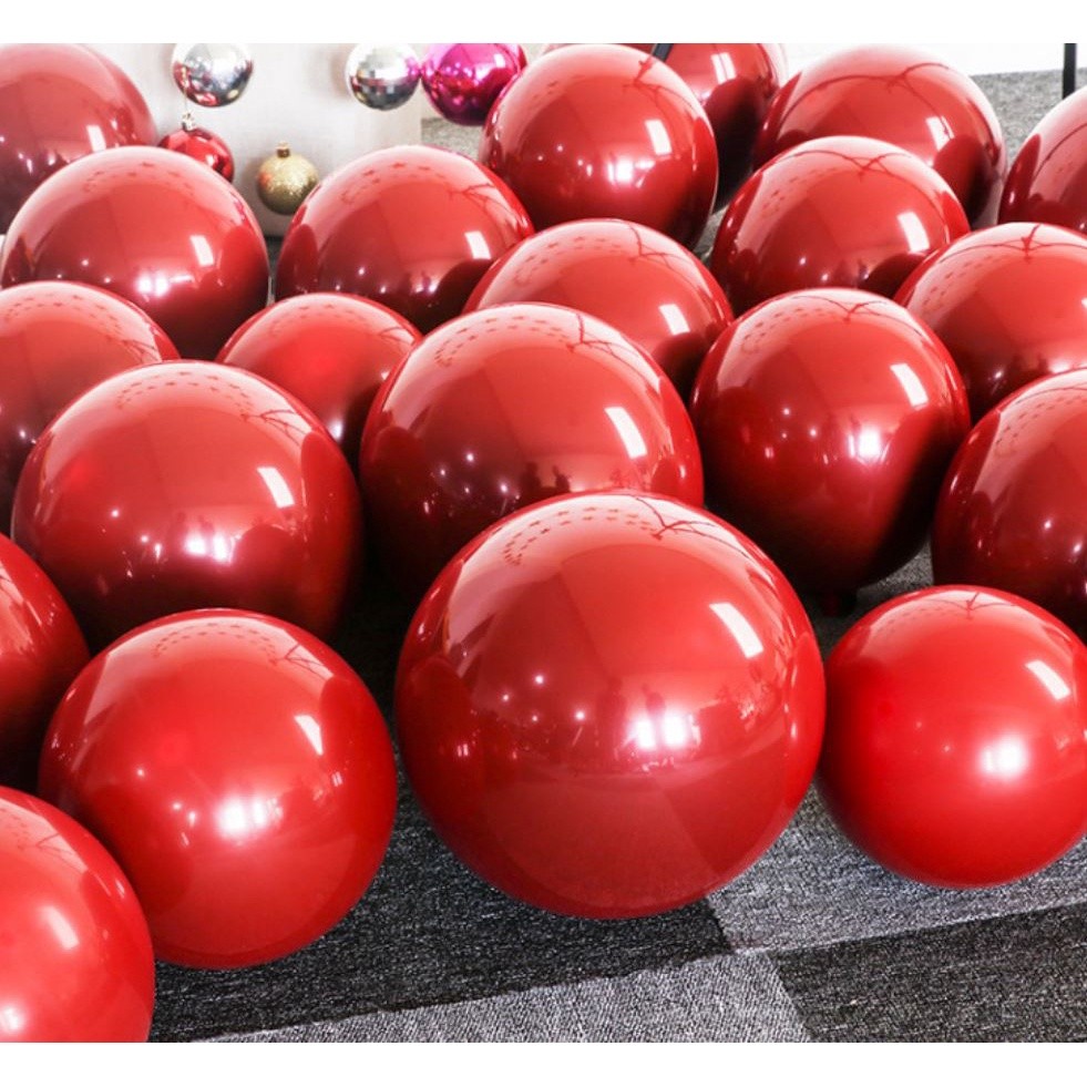 5pcs Double Single Layer 2.2g Balloon Glossy Metallic Red Latex Balloons Chrome Balloons Wedding Party Decoration(654L) - Image 4