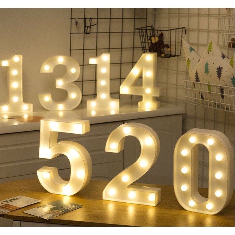 Creative Luminous 0-9 Digital Number Light AA Battery Powered Lamp Night Light for Christmas Wedding Birthday(1471L) - Image 2