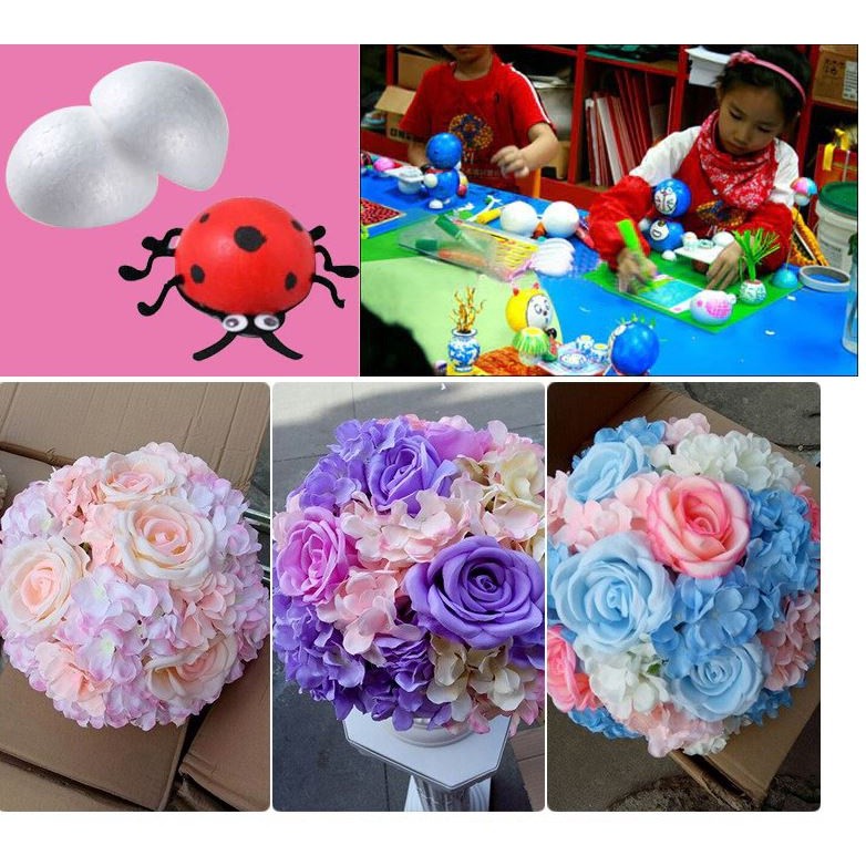 3/4/5/6/7/8cm Half Round Solid Polystyrene Styrofoam Foam Balls for DIY Christmas Kids Craft Painted(1075L) - Image 6