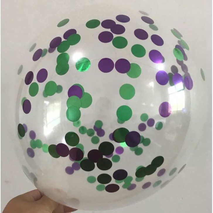 12 Inch Confetti Latex Balloons Transparent for Party Birthday Anniversary Decoration 彩色铝箔亮片气球 (313L) - Image 11