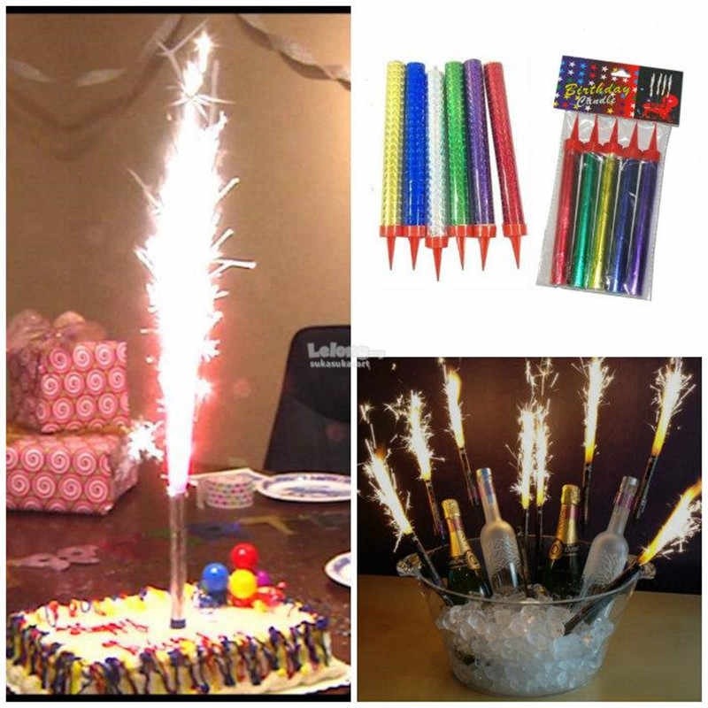 Surprise Creative Straight Barrel Golden Champagne Fireworks Magic Wand Burning Candle Cake Decoration Party(896L) - Image 3