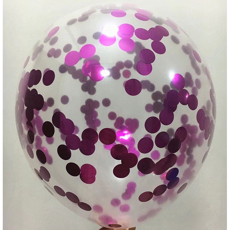 12 Inch Confetti Latex Balloons Transparent for Party Birthday Anniversary Decoration 彩色铝箔亮片气球 (313L) - Image 6