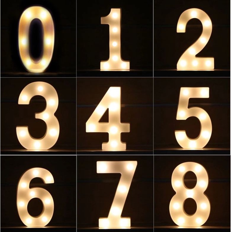 Creative Luminous 0-9 Digital Number Light AA Battery Powered Lamp Night Light for Christmas Wedding Birthday(1471L) - Image 4