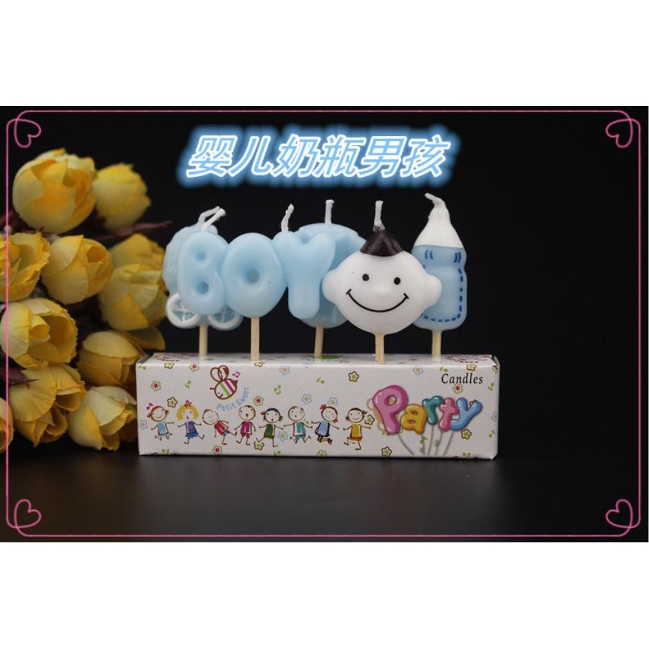 5pcs/lot Cartoon Candles Party Supplies Kids Birthday Candles Cake Topper Evening Party Decorations(360L) - Image 3