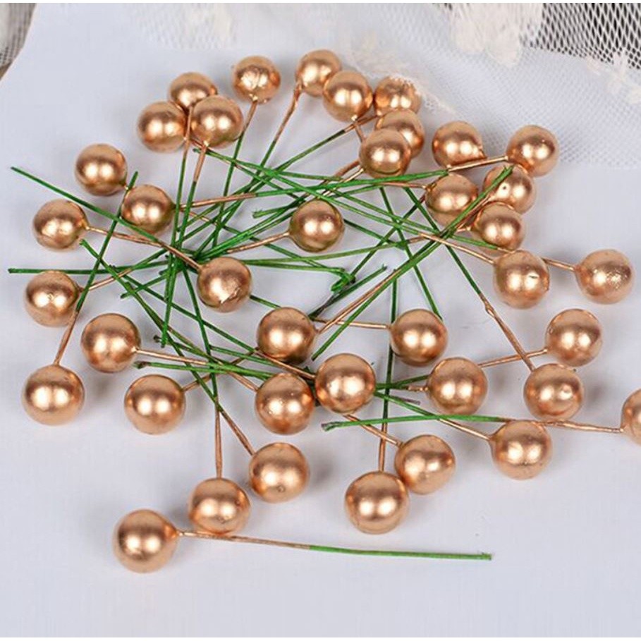 8/10/12/15/20/25/40mm Fake Plastic Gold Fruit Small Golden Fruit Flower Wedding Birthday Christmas 樱桃小果 (274L) - Image 7