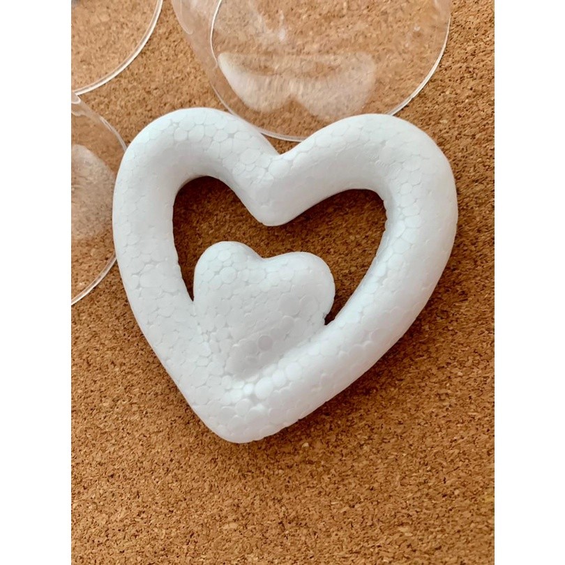 2pcs 8cm Heart-shaped White Bubble Polystyrene foam wedding decoration heart shaped Creative Handmade Flower(1397L) - Image 4