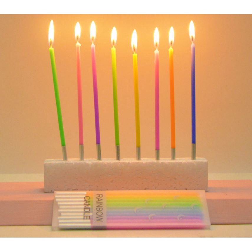 Glitter Paint Golden Birthday Candles Cake Candles Pencil Shape Rainbow Candles for Wedding Celebrations Birthday(357L) - Image 7