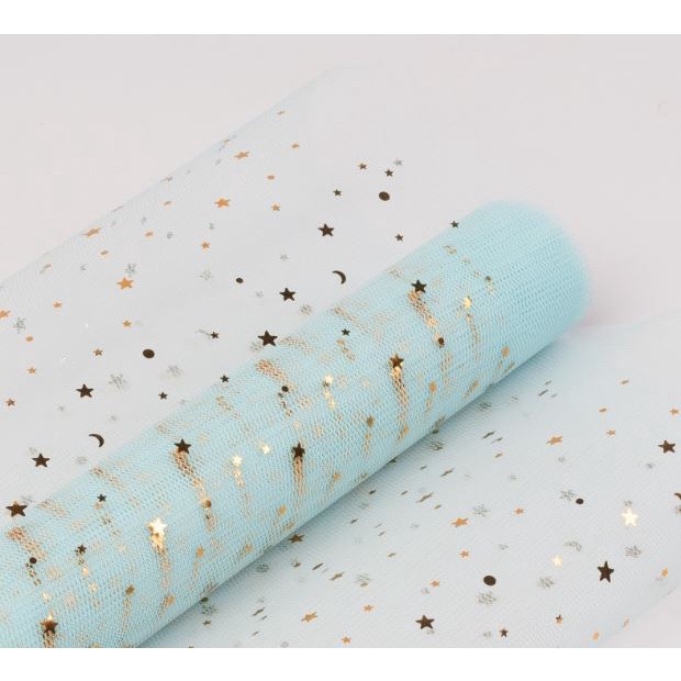 1roll Star Moon Soft Lace Mesh Wrapping Paper Flower Bouquet Florist Supplies DIY Decor Valentine's Day Gift(1420L) - Image 14