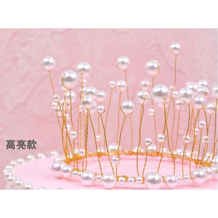 Light LED Lamp CakeTopper Pearl Princess Crown Cake Topper Happy Birthday Cake Decoration DIY Party Wedding Party(751L) - Image 5