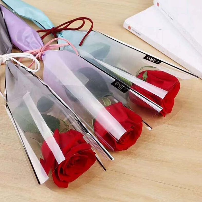 50pcs/lot Festival Gift Packaging Bag Flowers Packaging Single Rose Branch Packaging Bag(560L)