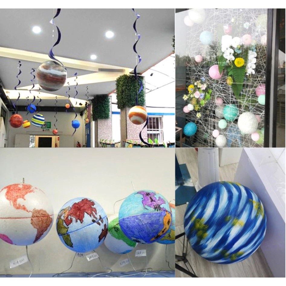 3/4/5/6/7/8cm Half Round Solid Polystyrene Styrofoam Foam Balls for DIY Christmas Kids Craft Painted(1075L) - Image 7