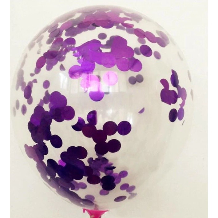 12 Inch Confetti Latex Balloons Transparent for Party Birthday Anniversary Decoration 彩色铝箔亮片气球 (313L) - Image 4