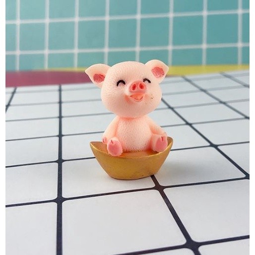 Micro Pig Family Figurine Resin Ornaments Miniature Model Mini Animal Statue Bonsai Decoration Garden Home(2058L) - Image 7