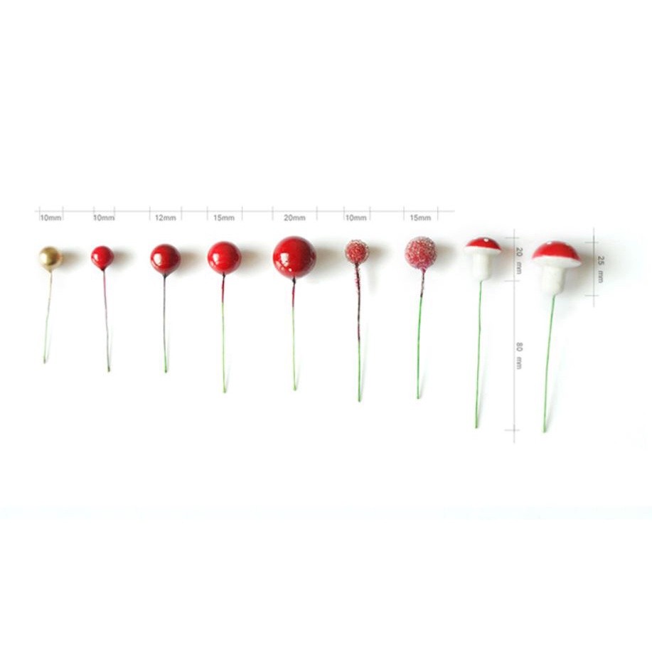 8/10/12/15/20/25/40mm Fake Plastic Gold Fruit Small Golden Fruit Flower Wedding Birthday Christmas 樱桃小果 (274L) - Image 5