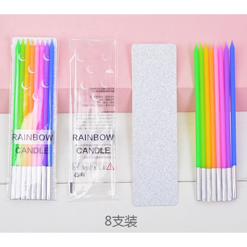 Glitter Paint Golden Birthday Candles Cake Candles Pencil Shape Rainbow Candles for Wedding Celebrations Birthday(357L) - Image 4