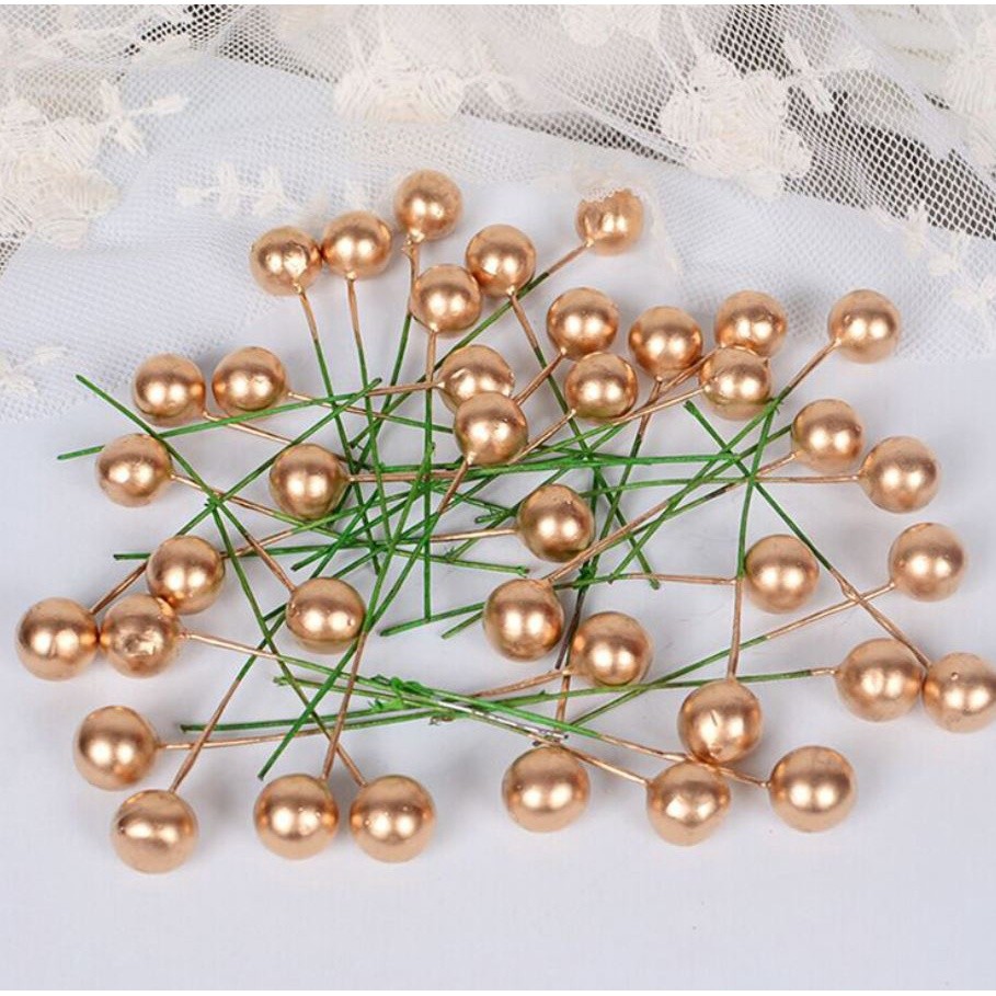 8/10/12/15/20/25/40mm Fake Plastic Gold Fruit Small Golden Fruit Flower Wedding Birthday Christmas 樱桃小果 (274L) - Image 13