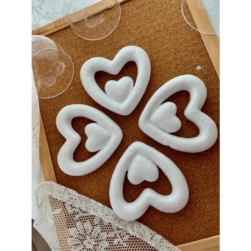 2pcs 8cm Heart-shaped White Bubble Polystyrene foam wedding decoration heart shaped Creative Handmade Flower(1397L)