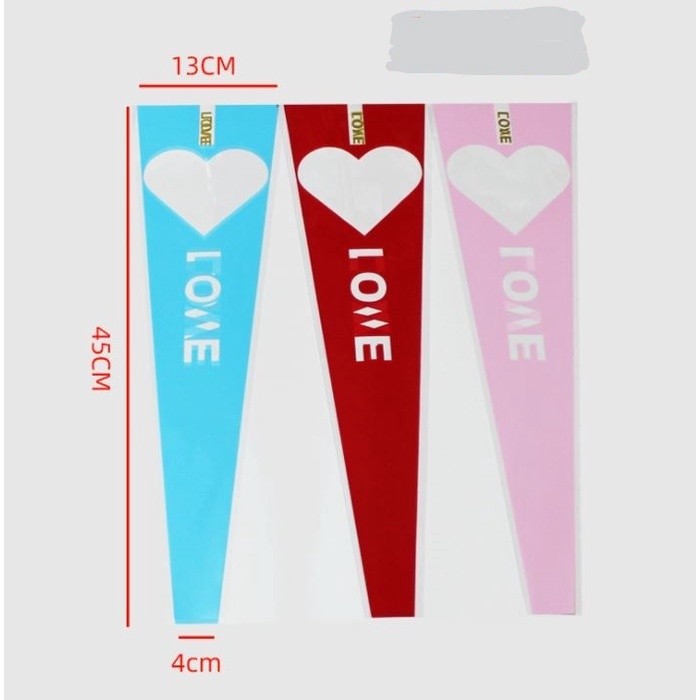 10pcs LOVE Letters Wrapping Plastic Single Rose Flower Packaging Bag Party Decorations Rose BoxesCasesForFlowers (1518L) - Image 6