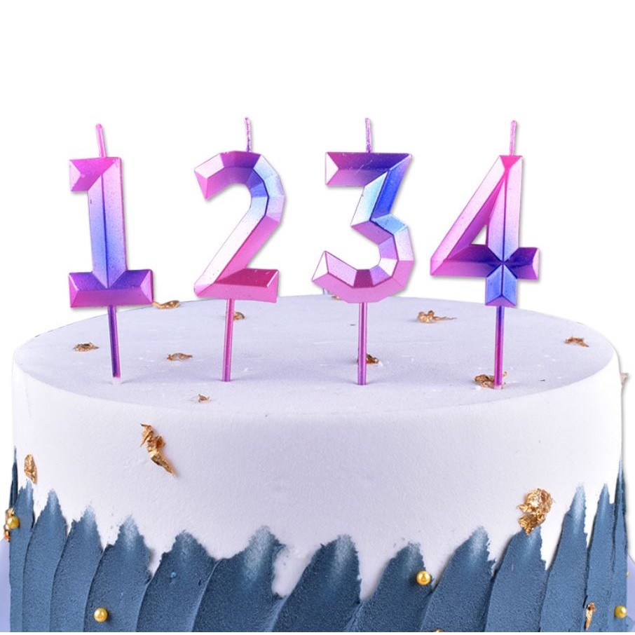 New 0-9 Number Wedding Cake Candle Birthday Party Cake Topper Anniversary Cake Numbers Age Candle Party Decoration(888L) - Image 4