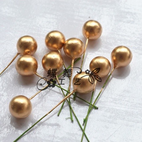 8/10/12/15/20/25/40mm Fake Plastic Gold Fruit Small Golden Fruit Flower Wedding Birthday Christmas 樱桃小果 (274L) - Image 4