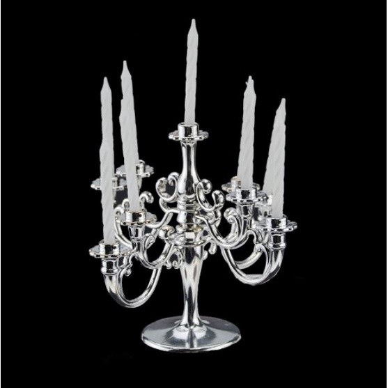 9pcs Candles and Candlestick Bracket 1 Set Cake Topper Birthday Party Cake Candle Holders Toppers Decoration(887L) - Image 4