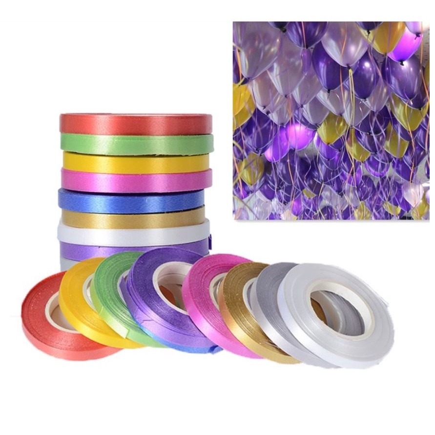 2pcs 10Meters 5mm Balloon Ribbon Birthday Party Balloon Decoration Wedding Celebration Wedding Decoration 气球丝带 (1371L) - Image 3