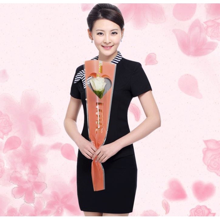 50pcs/lot LOVE Letters Wrapping Plastic Single Rose Flower Packaging Bag Party Decorations Rose Boxes Cases(1517L) - Image 9