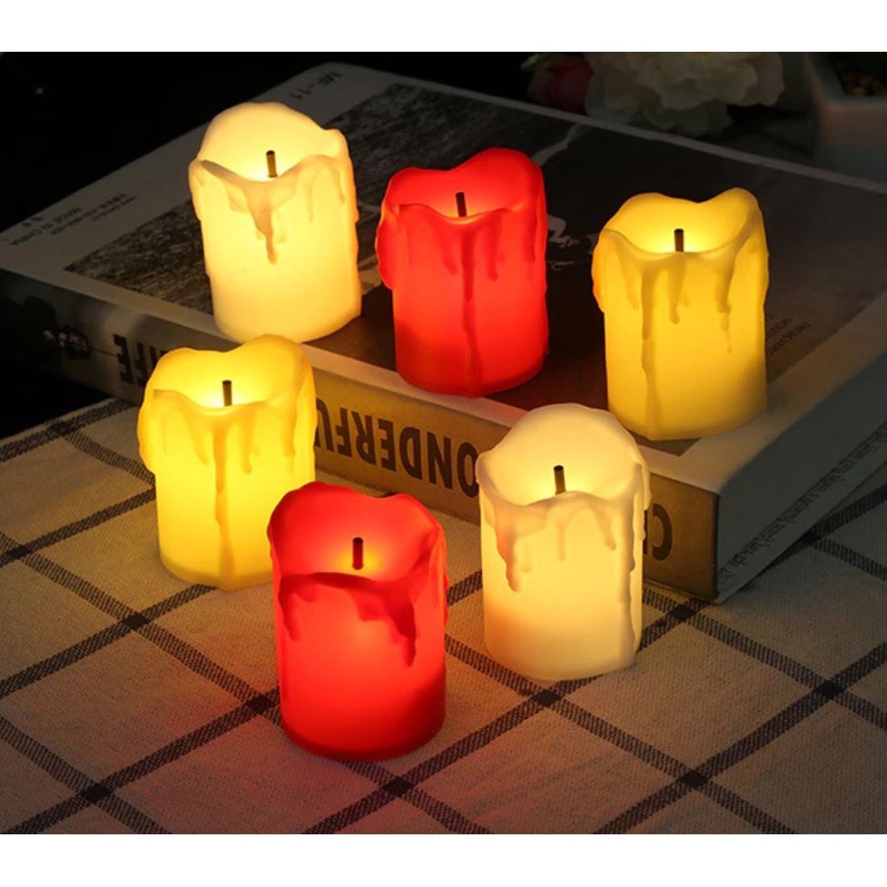 1Pcs LED Candle Flameless Tealight Battery Operated Candles Real Paraffin Wax Pillars Holiday Wedding Party Decor(1092L) - Image 5