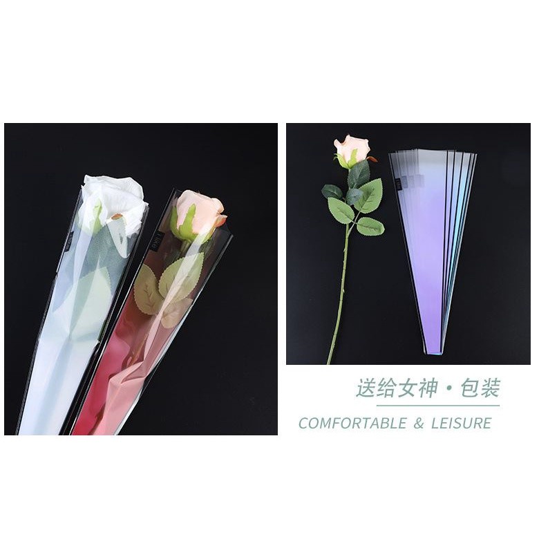 50pcs/lot Festival Gift Packaging Bag Flowers Packaging Single Rose Branch Packaging Bag(560L) - Image 4