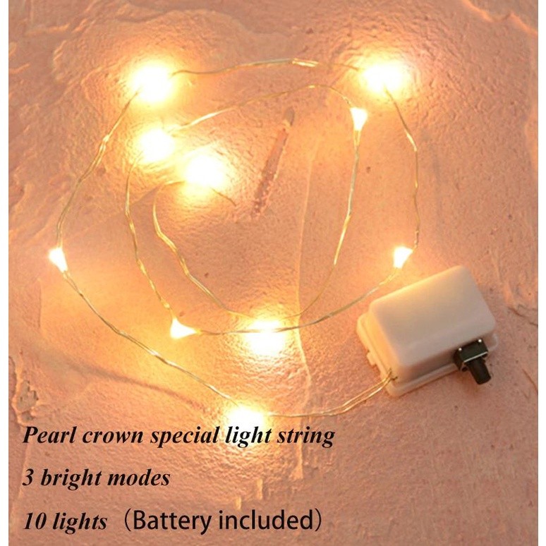 Light LED Lamp CakeTopper Pearl Princess Crown Cake Topper Happy Birthday Cake Decoration DIY Party Wedding Party(751L) - Image 8