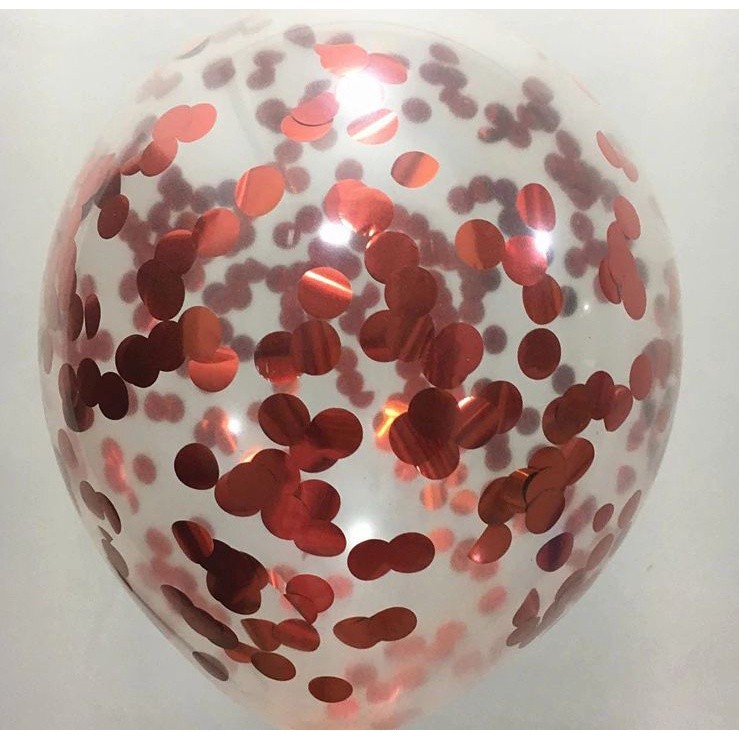 12 Inch Confetti Latex Balloons Transparent for Party Birthday Anniversary Decoration 彩色铝箔亮片气球 (313L) - Image 5