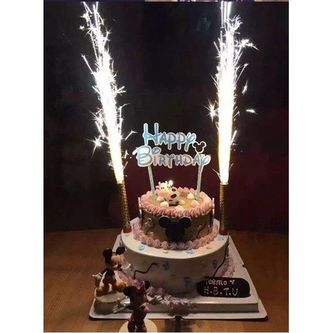 Surprise Creative Straight Barrel Golden Champagne Fireworks Magic Wand Burning Candle Cake Decoration Party(896L)