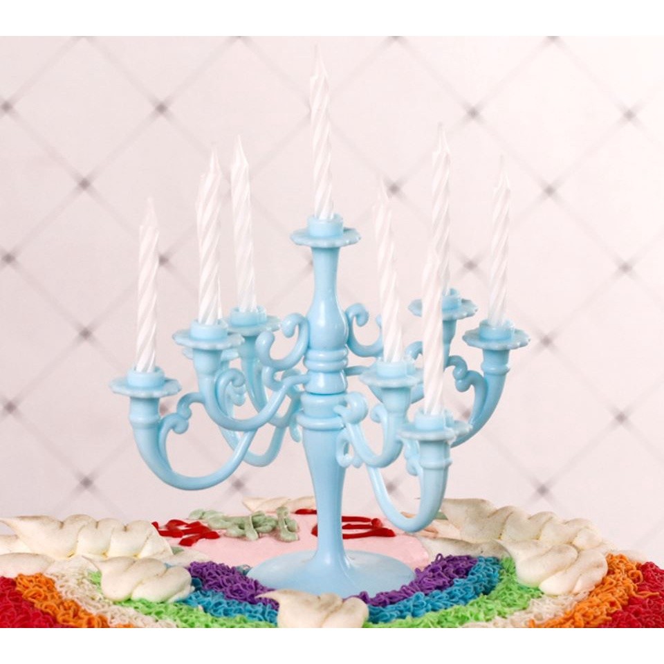 9pcs Candles and Candlestick Bracket 1 Set Cake Topper Birthday Party Cake Candle Holders Toppers Decoration(887L) - Image 10