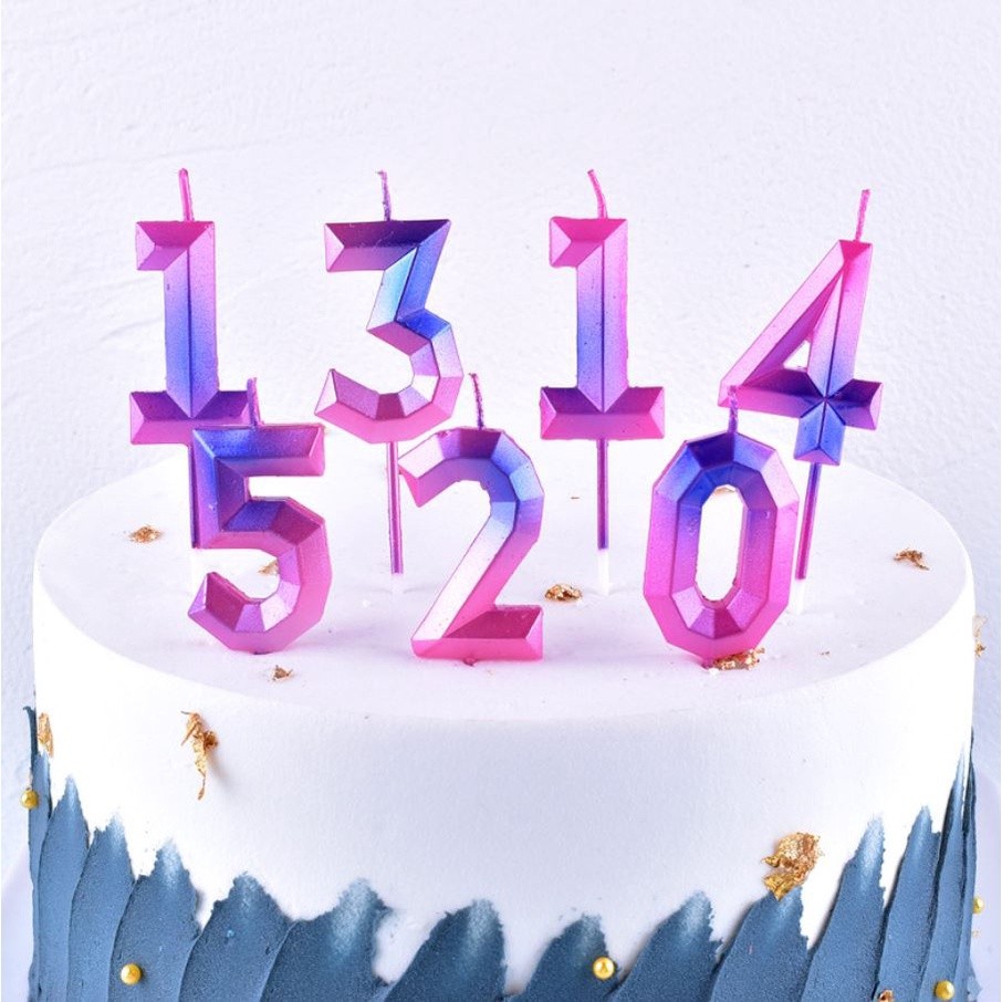New 0-9 Number Wedding Cake Candle Birthday Party Cake Topper Anniversary Cake Numbers Age Candle Party Decoration(888L) - Image 3