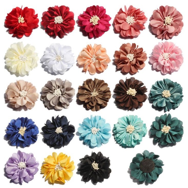 1pcs New Multi-layered old cloth flowers Paris crumpled match heads Children's hair Clothing accessories(326L) - Image 2