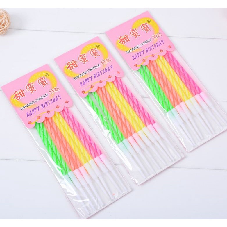 Glitter Paint Golden Birthday Candles Cake Candles Pencil Shape Rainbow Candles for Wedding Celebrations Birthday(357L) - Image 9
