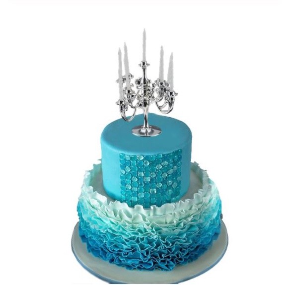 9pcs Candles and Candlestick Bracket 1 Set Cake Topper Birthday Party Cake Candle Holders Toppers Decoration(887L) - Image 3