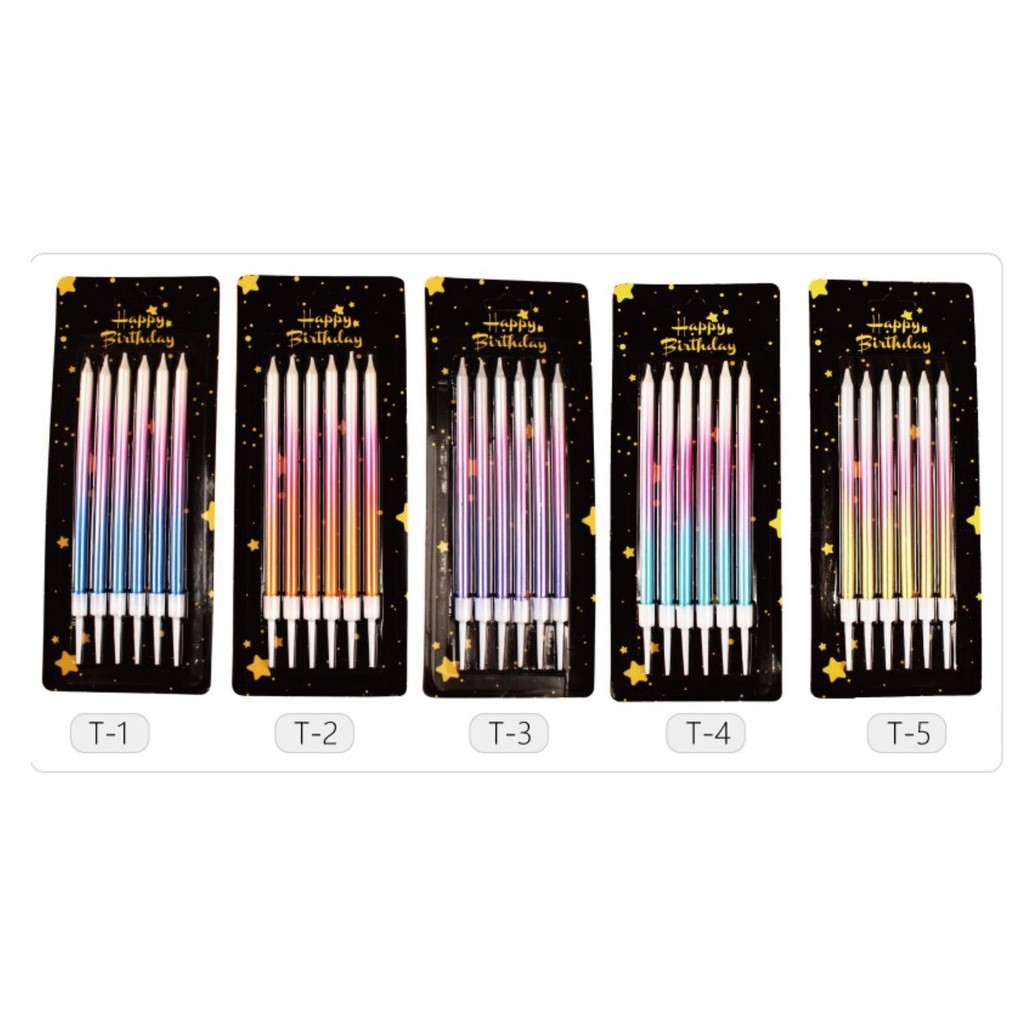 Creative Cake Candles Birthday Cake Decoration Gradient Ramp Cakes Topper Party Starry Sky Seamaid 3色渐变生日蜡烛(2069L) - Image 8