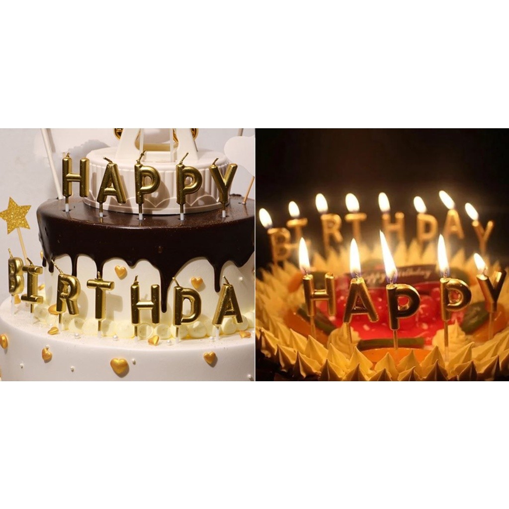 Happy Birthday Letter Cake Birthday Party Festival Supplies Lovely Birthday Candles for Kitchen Baking Gift(356L) - Image 2