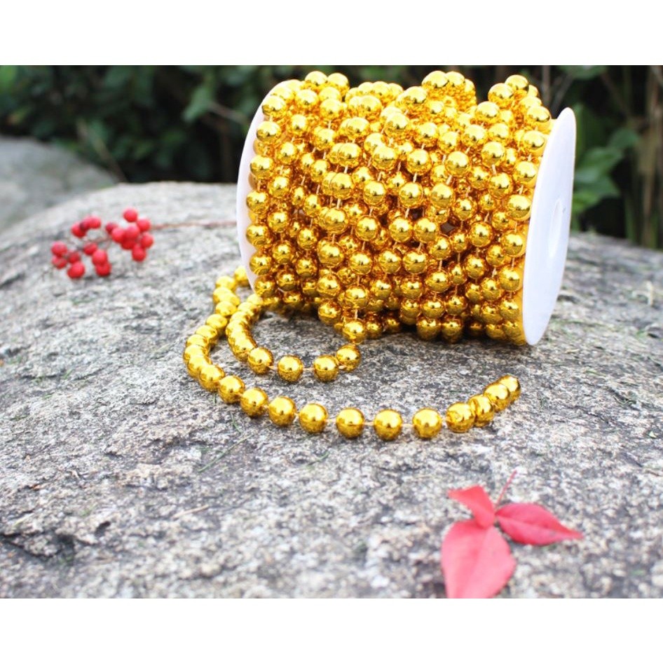 1yard 10mm Christmas Bead Chain Pendant Christmas Tree Decoration Pearl Beads Chain Ornament Christmas Decoration(1151L) - Image 8