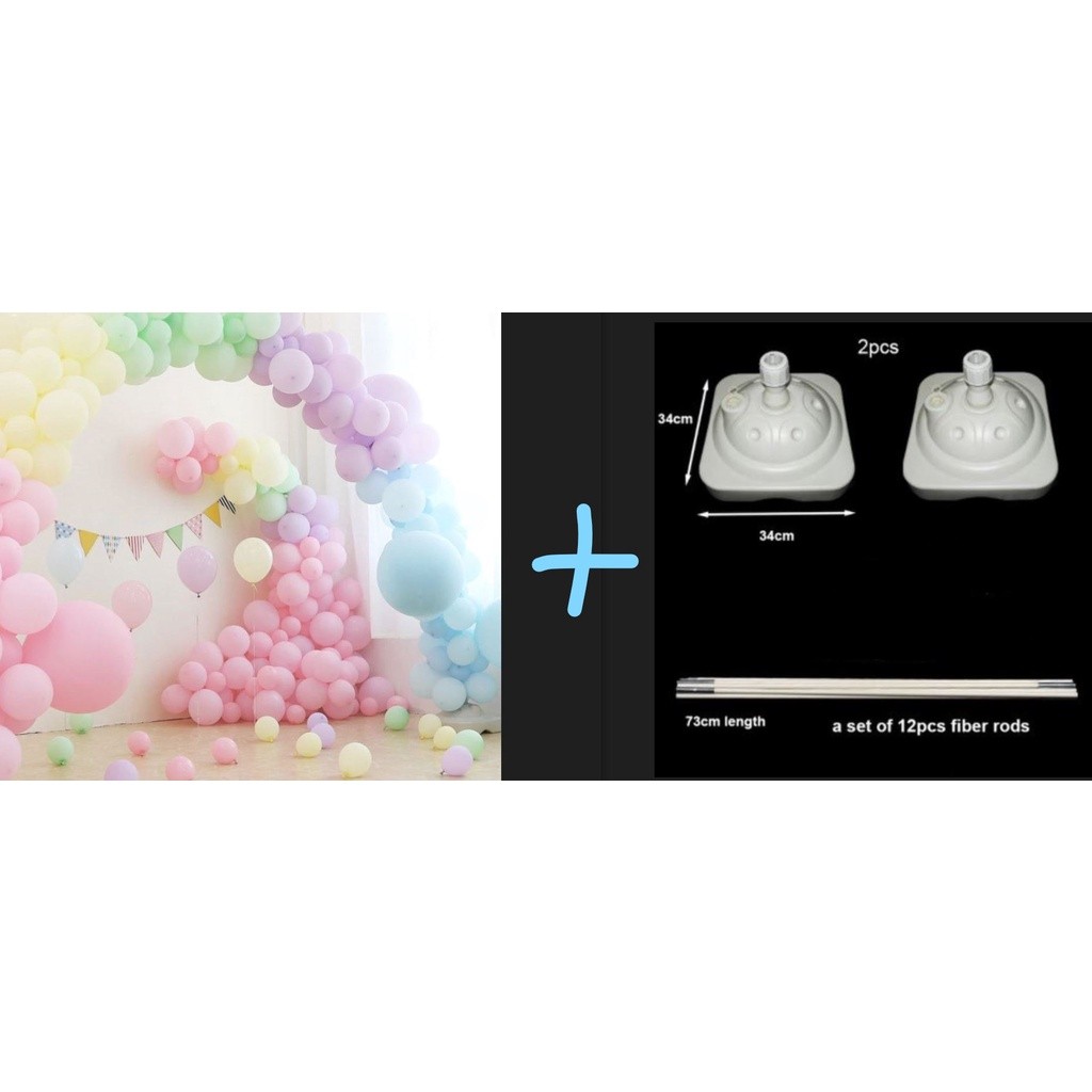 Ruggedized Balloon Arch Kit Wedding Large Set Column Frame Arch/Stand Base+50pcs 10inch 2.3g Candy Balloon(681L) - Image 10
