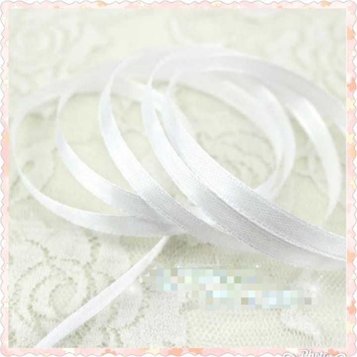 3yard 6mm White Single Face Satin Ribbon Wholesale Gift Wrapping Christmas ribbons(1558L)