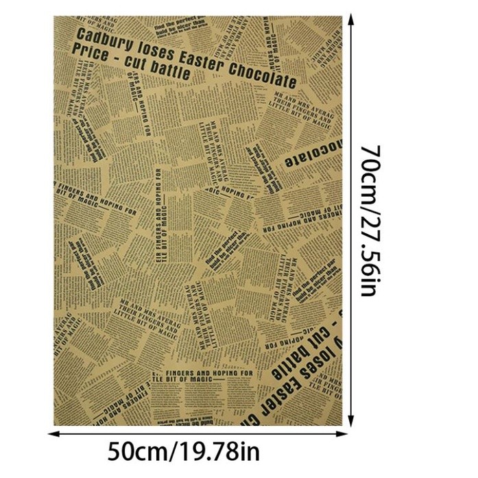 50x70cm Gift Wrapping Paper Roll Vintage Newspaper Double Sided Wrap Decor Art Kraft For Christmas Party(1346L) - Image 6