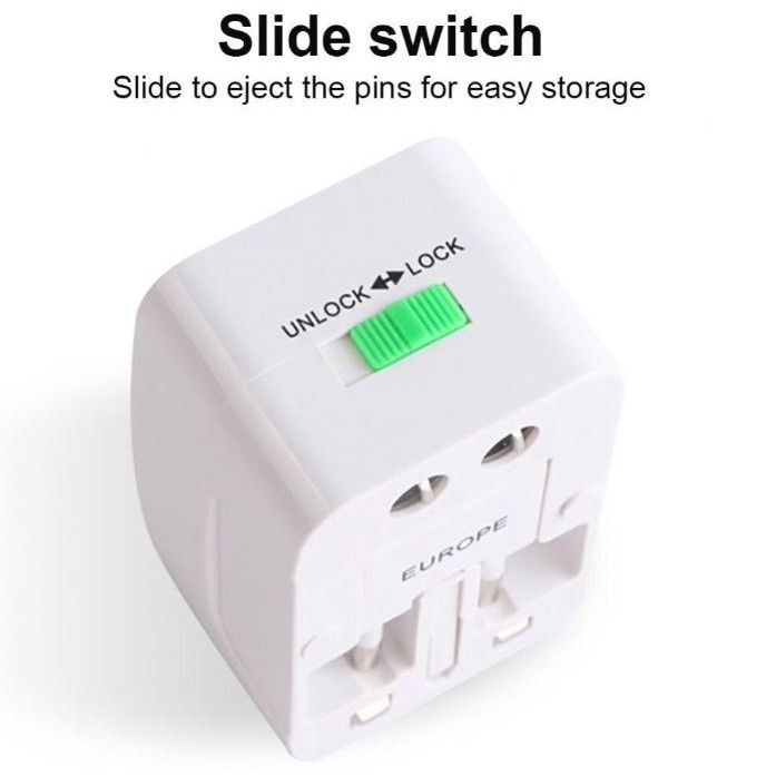 Universal AC Electric Plug Adapter 2 User Ports Word Travel Power Charger Socket Adapter with UK EU US AU Plug(2064L) - Image 4