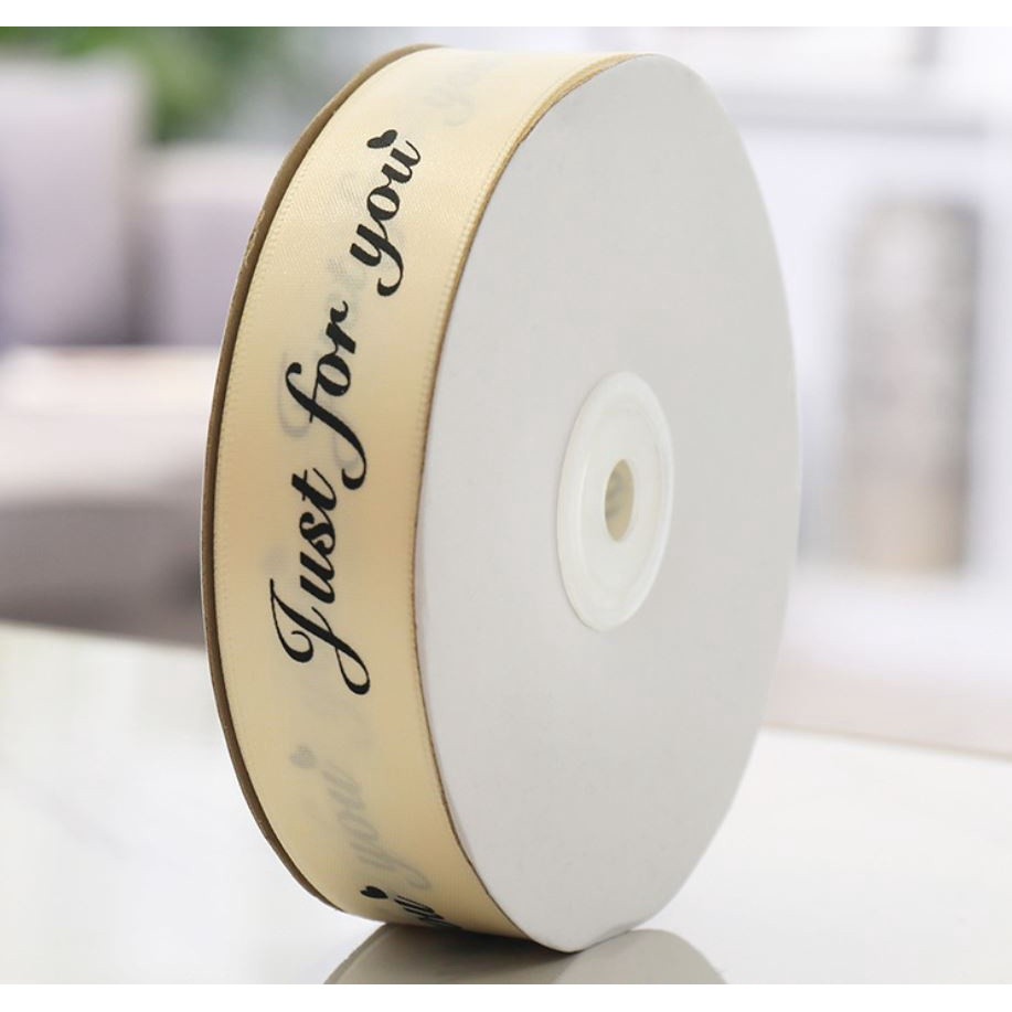 25MM 45M Just For You Printed Polyester Ribbon for Wedding Christmas Party Decorations DIY Bow Craft Ribbons (901L) - Image 5